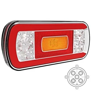 LED Rücklicht mit Kennzeichenbeleuchtung | 12-36v | 5-PIN | V10C6-630B5