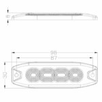 LED Blitzer 4 LEDs | R65 | slimline | amber | 10-30v | S07F4100.1 – Bild 5