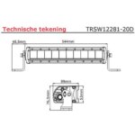 LED bar | 100 Watt | 4000 Lumen | 9-30v | 40cm. Kabel | Deutsch Stecker | TRSW12281-20D – Bild 6