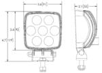 LED Arbeitsscheinwerfer | 21W | 1000 Lumen | 12-80v | 20cm. Kabel | EW2112 – Bild 2