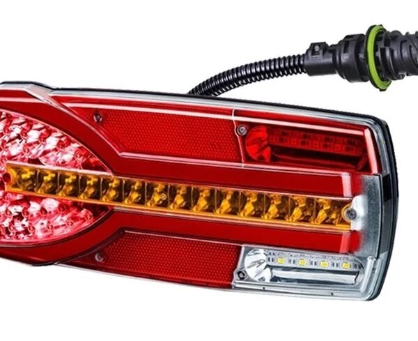 Links | LED Rücklicht dynamisches Blinklicht | 12-24v | 7-PIN AMP-Stecker | V14C7-951B7