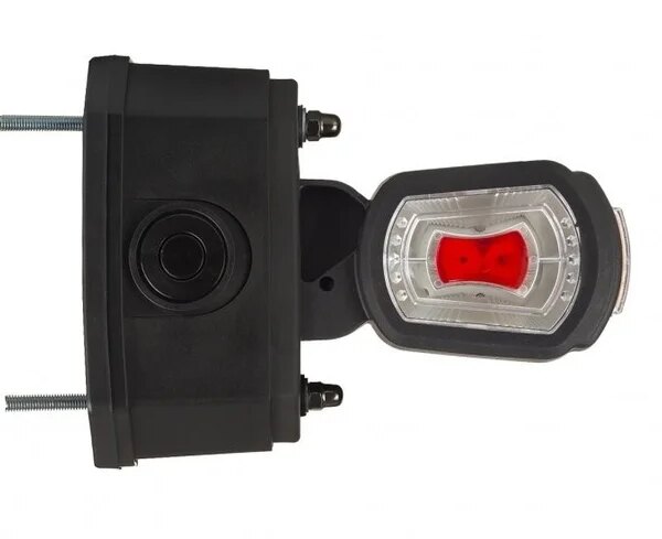 LED Begrenzungsleuchte rechts mit Alarm rot-weiß-amber 12-24v | MBA-2702RWA