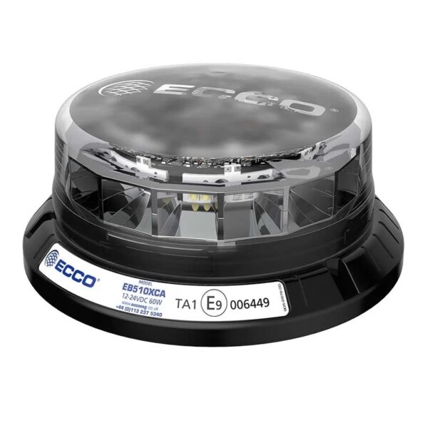 LED Rundumleuchte R65 12-24v Amber-transparent-CISPR-IP69K-3-Schrauben | EB5102CA
