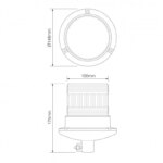 LED Rundumleuchte | 10-30v | mit PC DIN-Montagesockel | R10 | EQPR10ABM-DM – Bild 2
