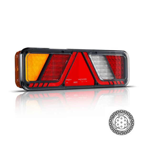 Links | LED-Anhängerbeleuchtung canbusproof | 24v | 7-PIN AMP-Stecker | VC-7001B7