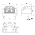 LED Kennzeichenbeleuchtung | 12-36V | mit Stecker 1.5mm.2 | M10KV-120 – Bild 3