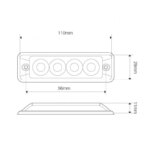 LED Blitzer 4 LEDs | R10 | slimline | weiß 10-30v | SLED4DVW – Bild 3