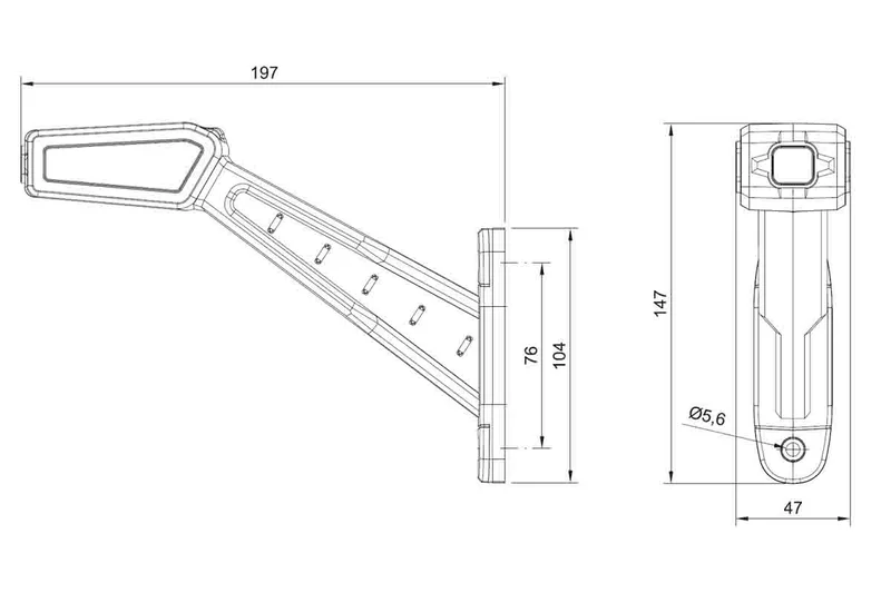 cfd29ceb-0ece-41fa-a82c-a404c90719ed-41513_4-1 Rechts | LED Begrenzungsleuchte | 12-36v | 30cm. Kabel | rot-weiß-amber | MB-1462RWA – Bild 4