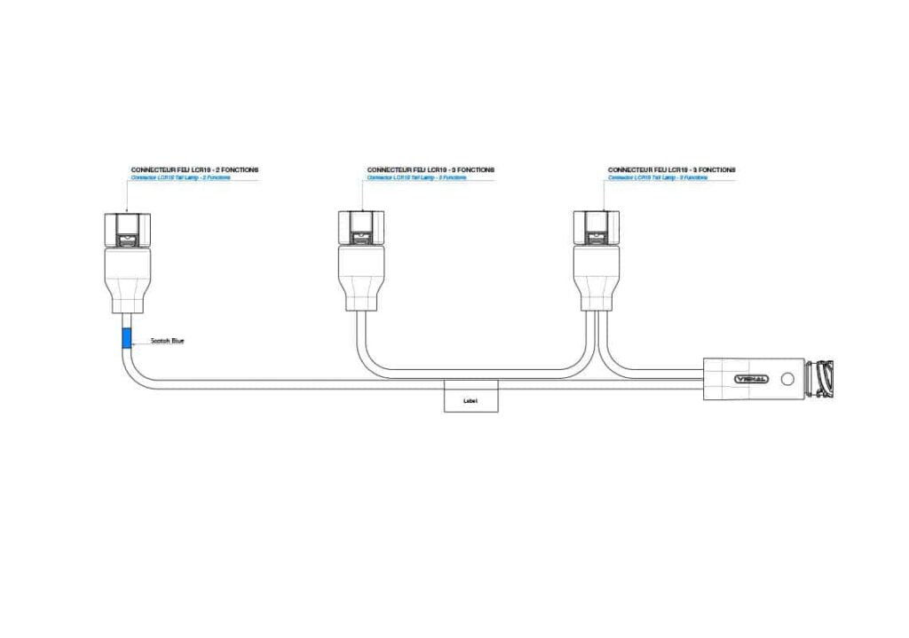 Splittkabel 7-PIN AMP auf 3x 4PIN MCP für LCR19 Lampen | D14980