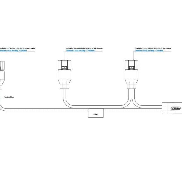 Splittkabel 7-PIN AMP auf 3x 4PIN MCP für LCR19 Lampen | D14980