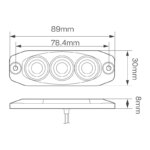 LED Kompaktes Rücklicht, Bremslicht | 12-24v | (rote Linse) | 11RM – Bild 4