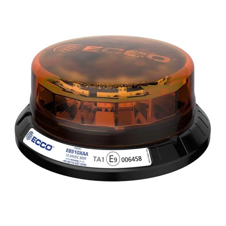 LED R65 Rundumleuchte 12-24v Gelb - CISPR25 - IP69K 3-Schraube | EB5102AA