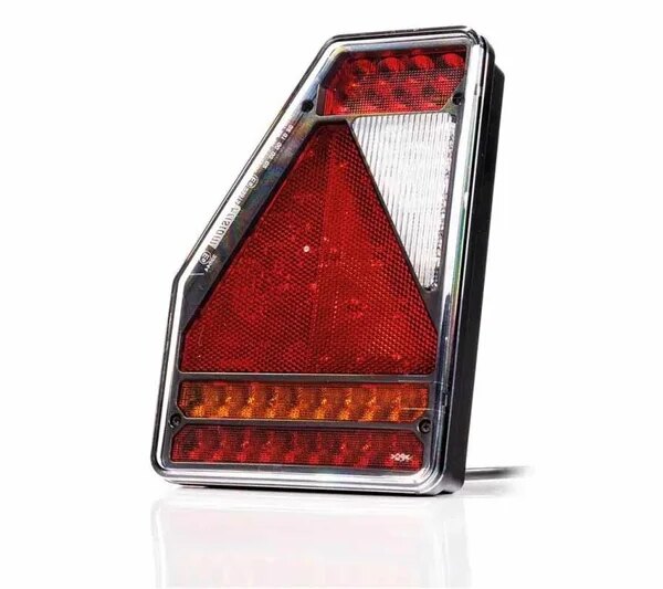 Links | LED Rücklicht | Modell Dreieck | 12v | 6-Funktionen | 100cm. Kabel | VC-3301