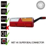 Rechts | LED-Anhängerbeleuchtung | dynamisches Blinklicht | 9-36vv | 7-PIN | Super Seal | 200cm. Kabel | VC-1022B7SS