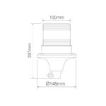 R65 LED Rundumleuchte 10 - 30v mit PC Flexi-DIN-Sockel – Bild 2