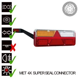 Links | LED-Anhängerbeleuchtung | dynamisches Blinklicht | 9-36v | 7-PIN| VC-1021B7SS