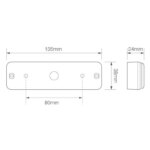 LED Rücklicht slimline | 12-24v | 0,18m Kabel | 135ARME – Bild 3