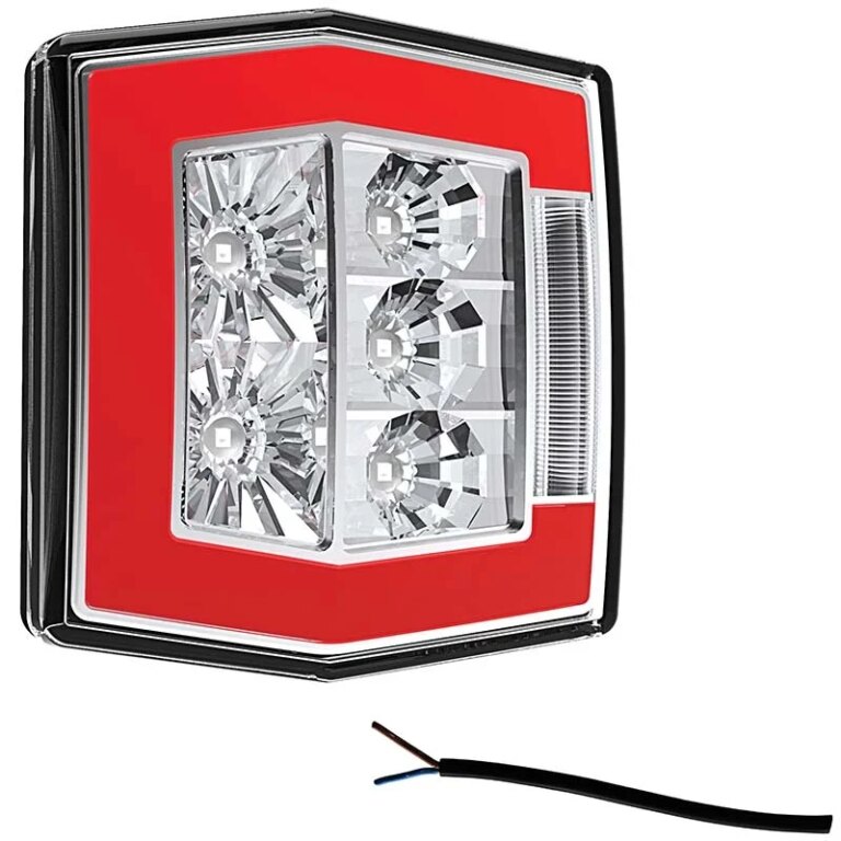 LED kompaktes Rücklicht mit Kennzeichenbeleuchtung | 12-36v | 100cm. Kabel | V10C4-730