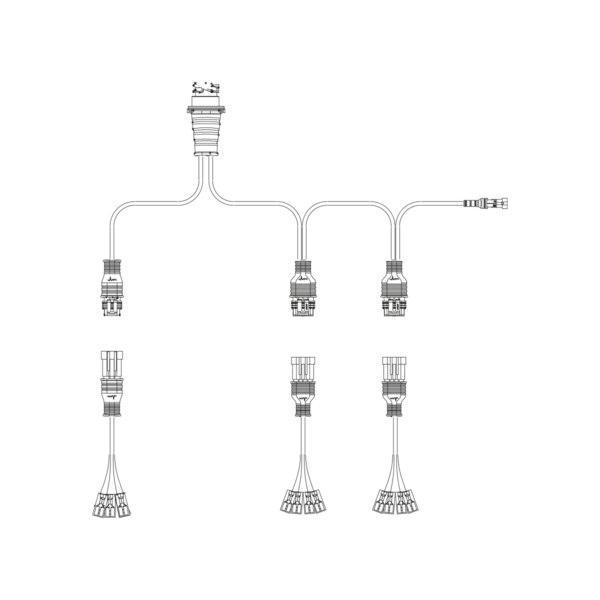 Y-Kabel für 3 Rückleuchten (Schiebekabel) inkl. Seitenkabel