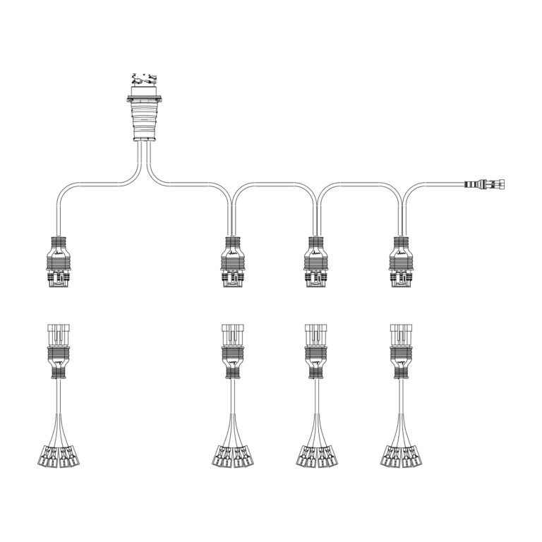 Y-Kabel für 4 Rückleuchten (Schiebekabel) inkl. Seitenkabel