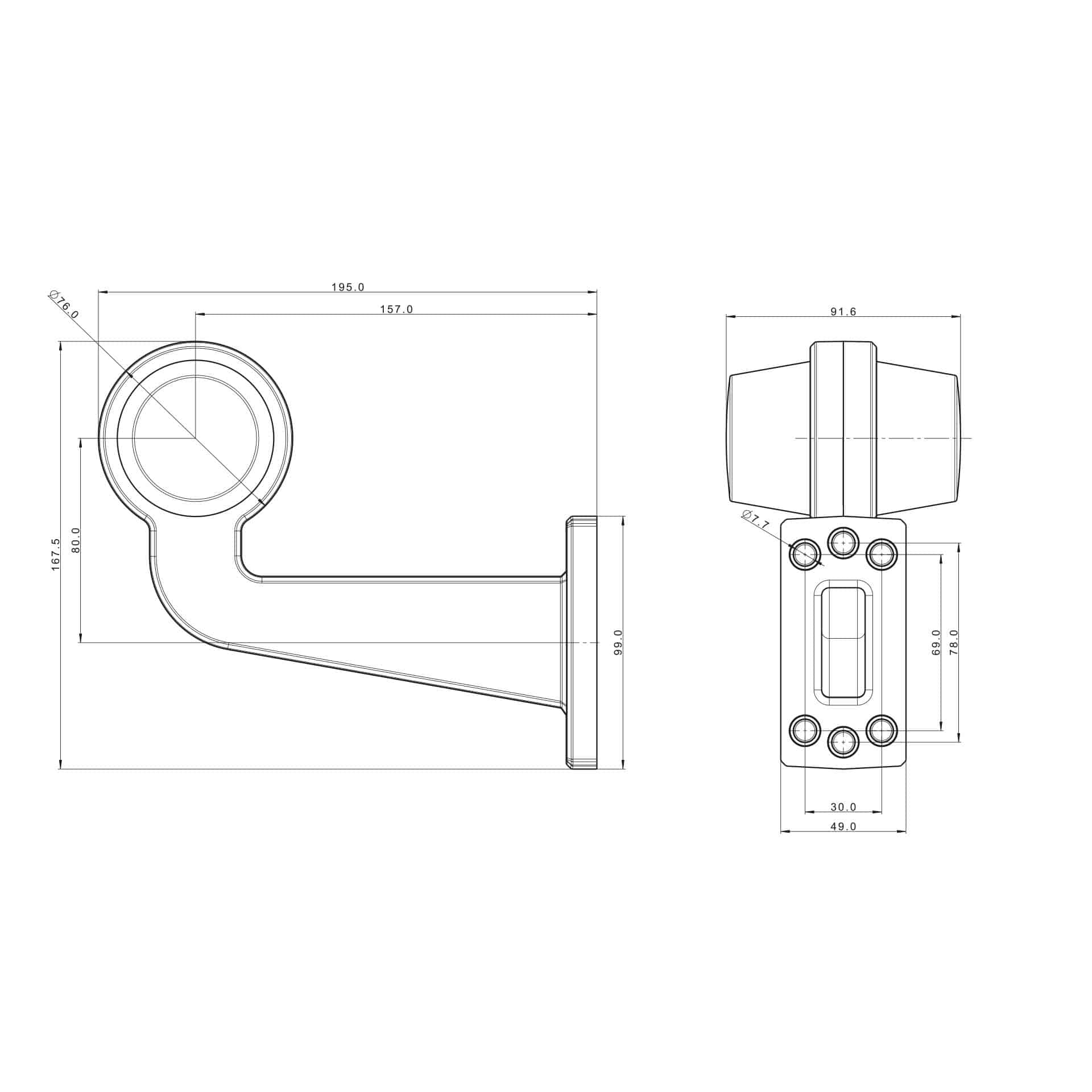 mb-2011-2012-technische-tekening LED Begrenzungsleuchte links rot-weiß 12-24v 30cm Kabel – Bild 3