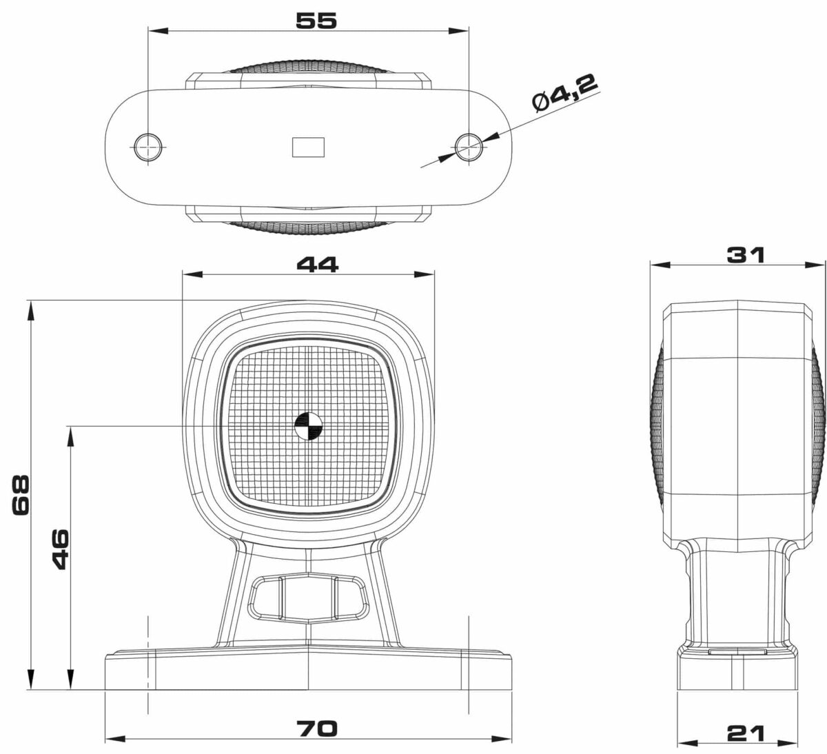 LED Begrenzungsleuchte kompakt | 12-24v | IP69K | rot-weiß | MB-2550RW – Bild 6