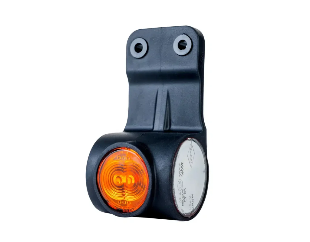 LED Begrenzungsleuchte rechts Neon rot-weiß-amber 12-24v 60cm Kabel