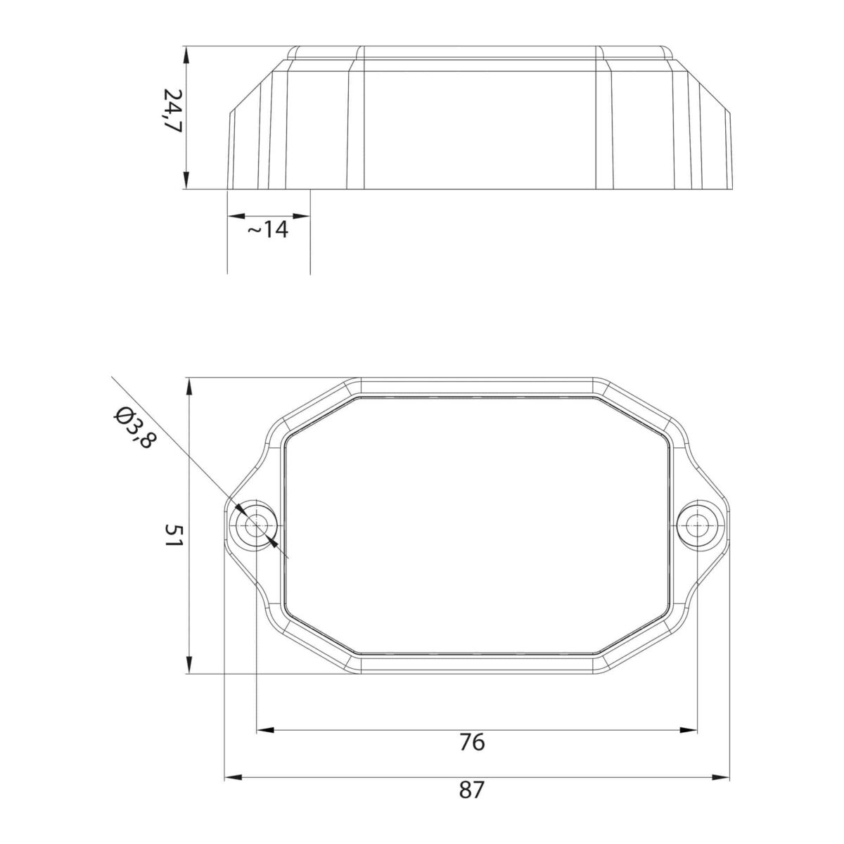 LED Umrissleuchte weiß | 12-24v | Steckverbinder | MV-5700W – Bild 3
