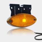 LED Umrissleuchte oval amber mit Halterung | 12-24v | 50cm. Kabel | MV-5850A