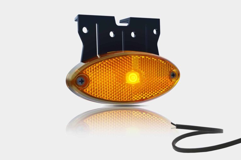 LED Umrissleuchte oval amber mit Halterung | 12-24v | 50cm. Kabel | MV-5850A