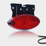 LED Positionsleuchte oval rot mit Halterung | 12-24v | 50cm. Kabel | MV-5850R