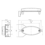 LED Positionsleuchte + Halterung oval weiß 12-24v 50cm Kabel | MV-5890W – Bild 5