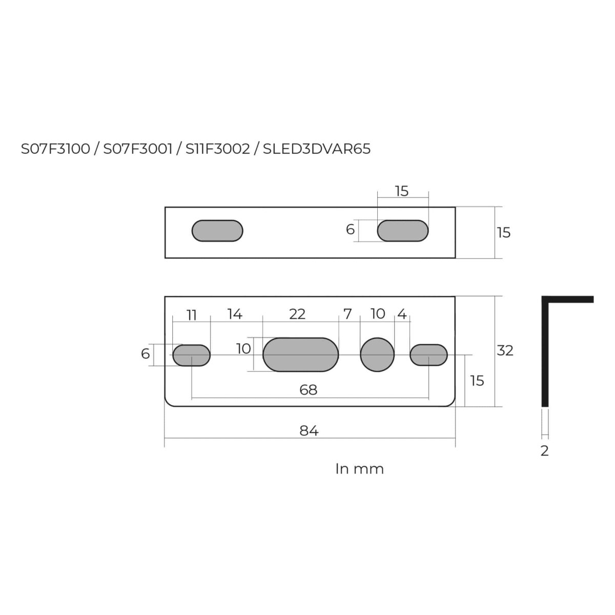 Montagebügel für S07F3001 / S07F3100 / S11F3002 /SLED3DVAR65 – Bild 2