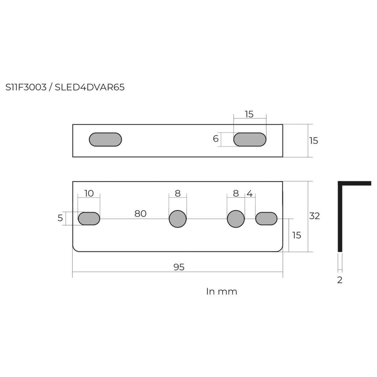 Montagebügel für S11F3003 / SLED4DVAR65 / SSLED3DV – Bild 2