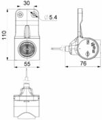 LED Begrenzungsleuchte rechts rot-weiß-amber 12-24v 60cm Kabel – Bild 2