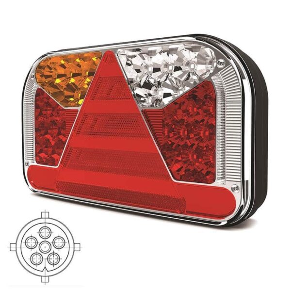 Links | LED Rücklicht ohne Kennzeichenleuchte | 12-36v | 6-PIN | V10C6-531B6