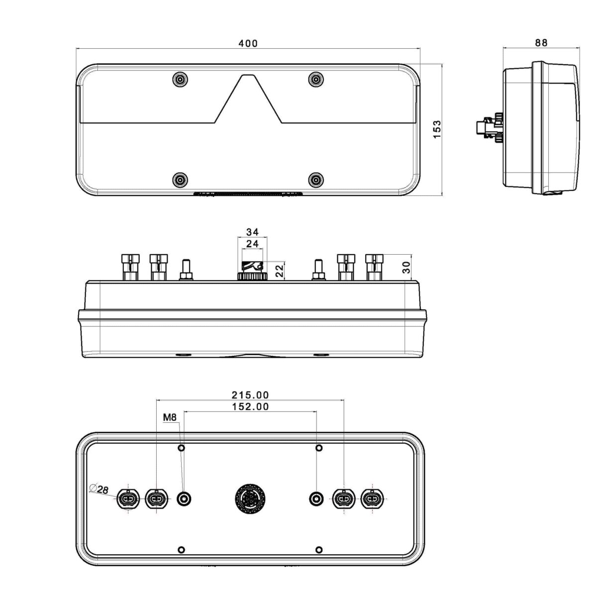 Links | LED-Anhängerbeleuchtung | dynamisches Blinklicht | 9-36v | 7-PIN | VC-1031B7 – Bild 4