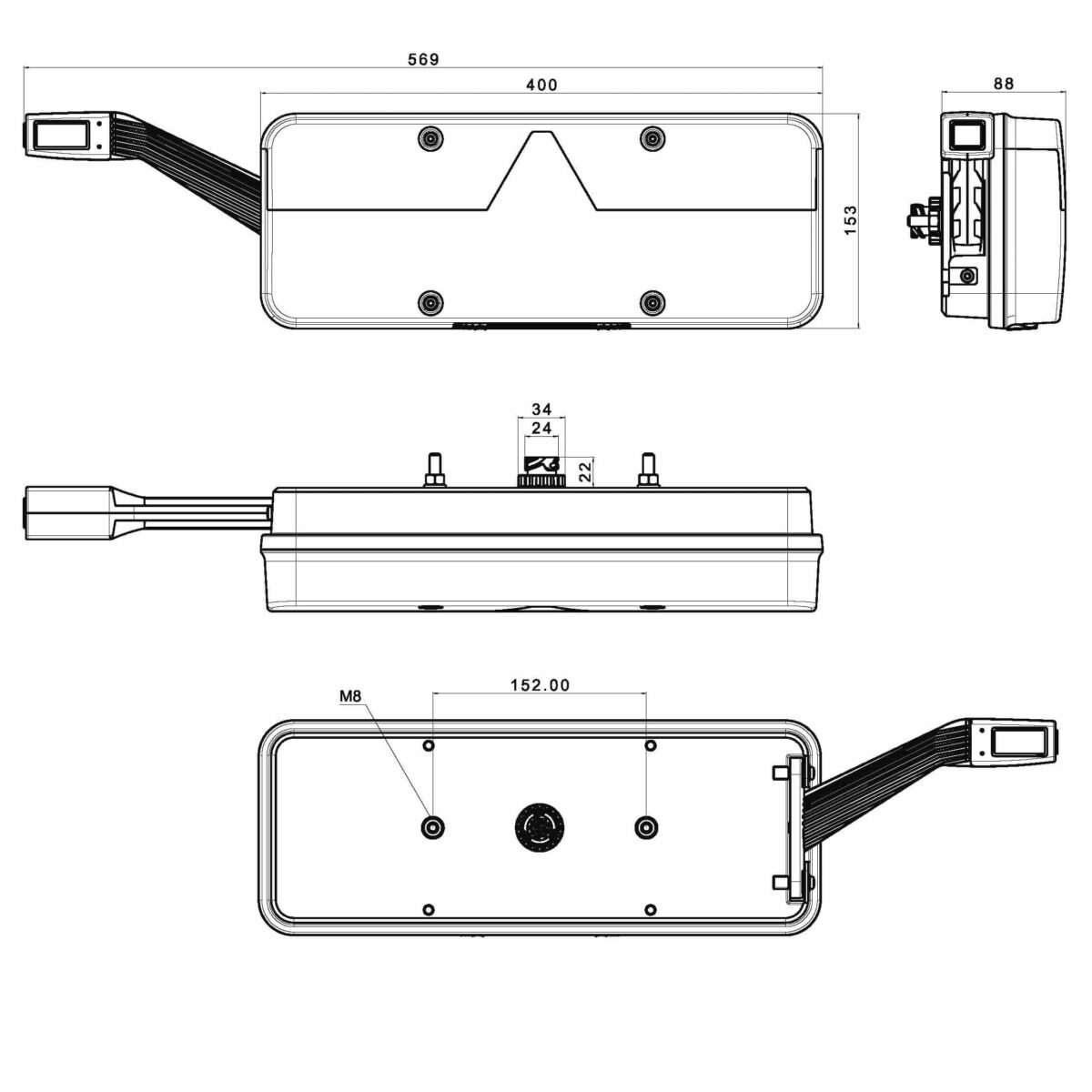 Links | LED-Anhängerbeleuchtung | dynamisches Blinklicht | 9-36v | 7-PIN | VC-1041B7 – Bild 4