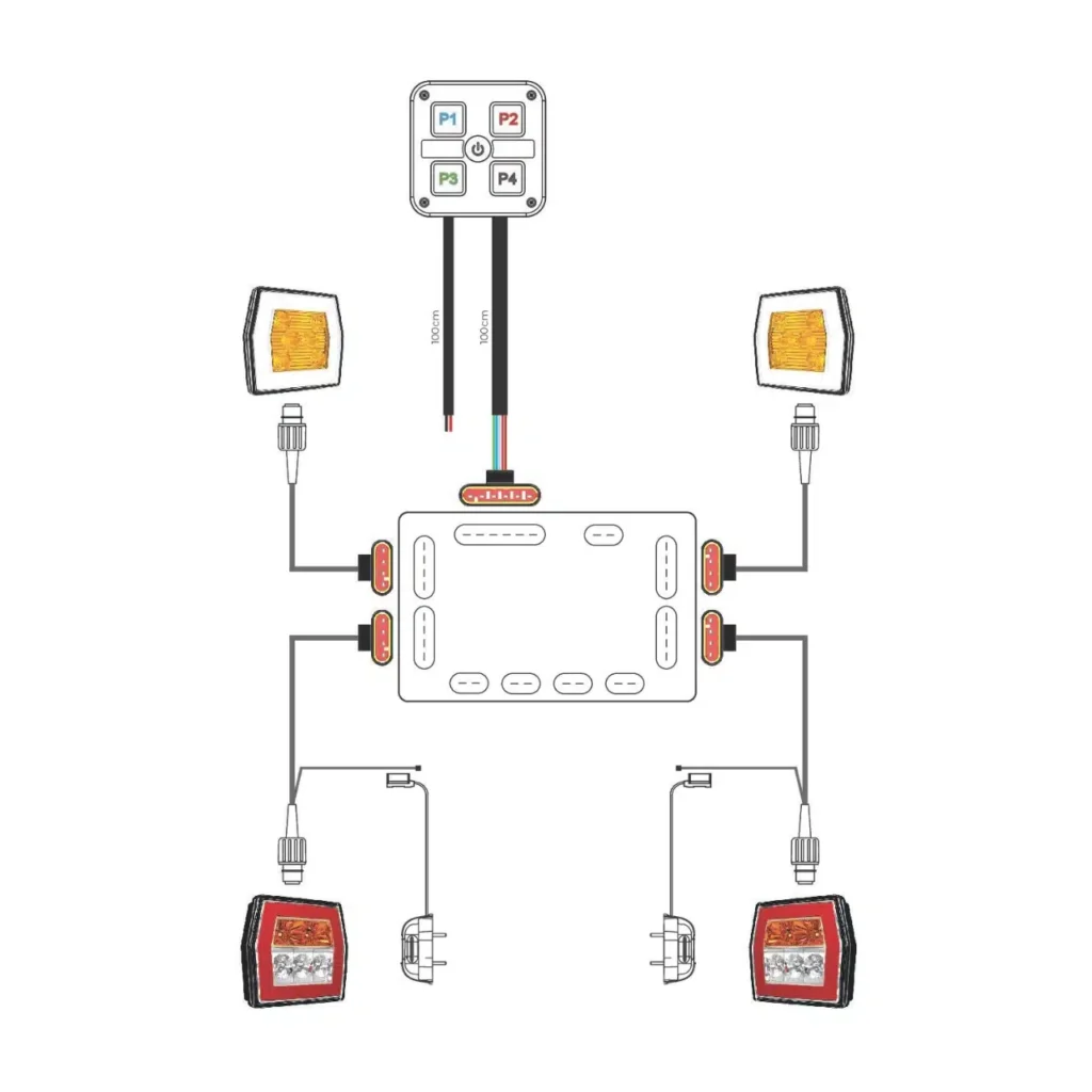 Mini-Bagger Beleuchtungsset 24V inkl. Steuergerät - PS-250KIT